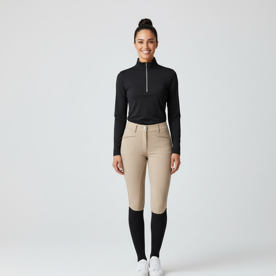 Lily Funktionströja Halfzip Svart