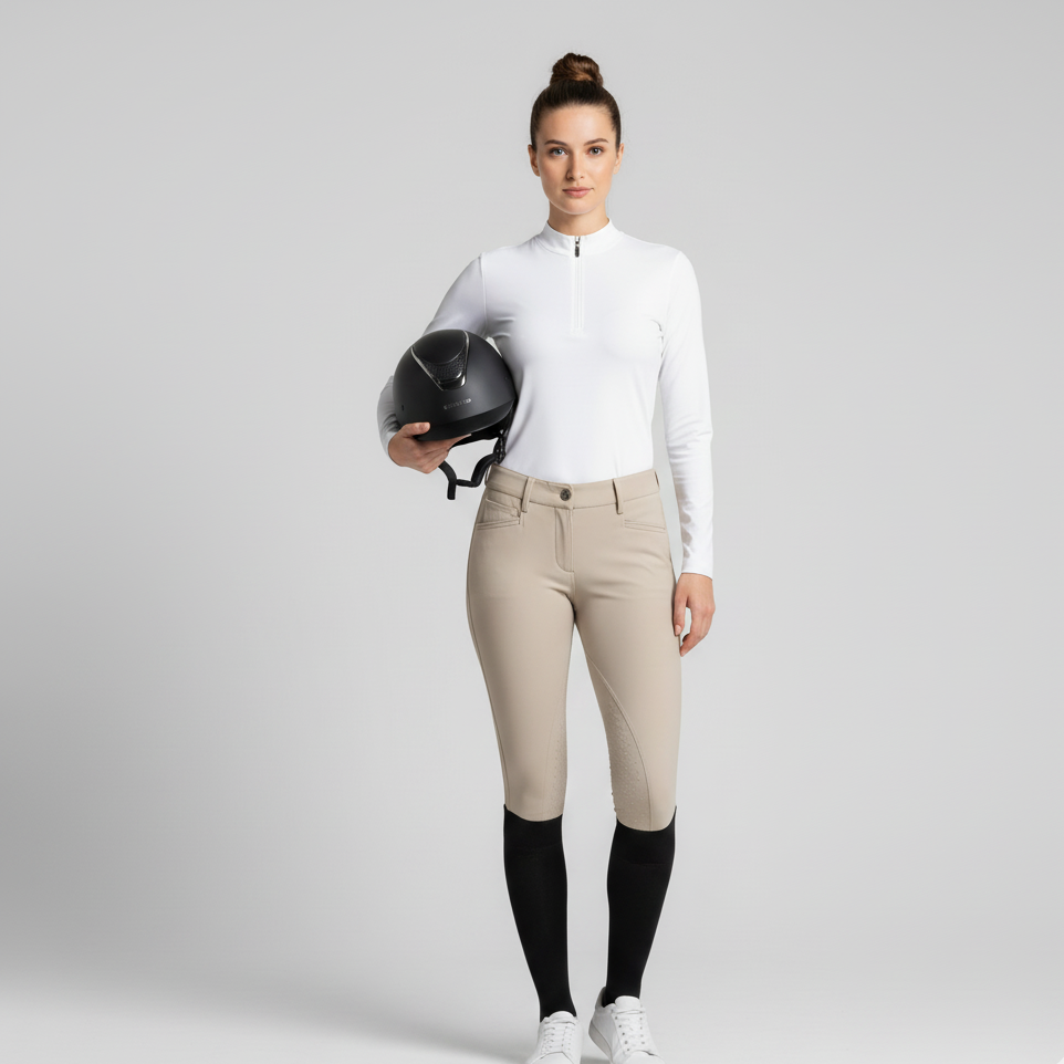 Lily Funktionströja Halfzip Vit