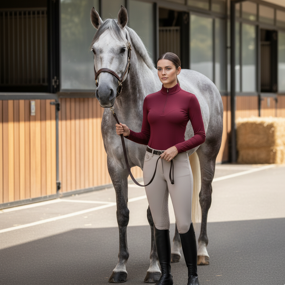 Lily Funktionströja Halfzip WineRed